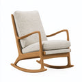 Schaukelstuhl 72 x 95 x 100 cm mit Holzgestell und Textilbezug in Beige - Skandinavischer Relaxsessel