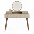 Schminktisch 120 x 45 x 145 cm Holzwerkstoff Beige mit Spiegel und Schubladen