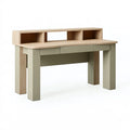 Schreibtisch 120 x 60 x 100 cm Holzwerkstoff Eiche Beige mit Schubladen und Aufsatz Modern