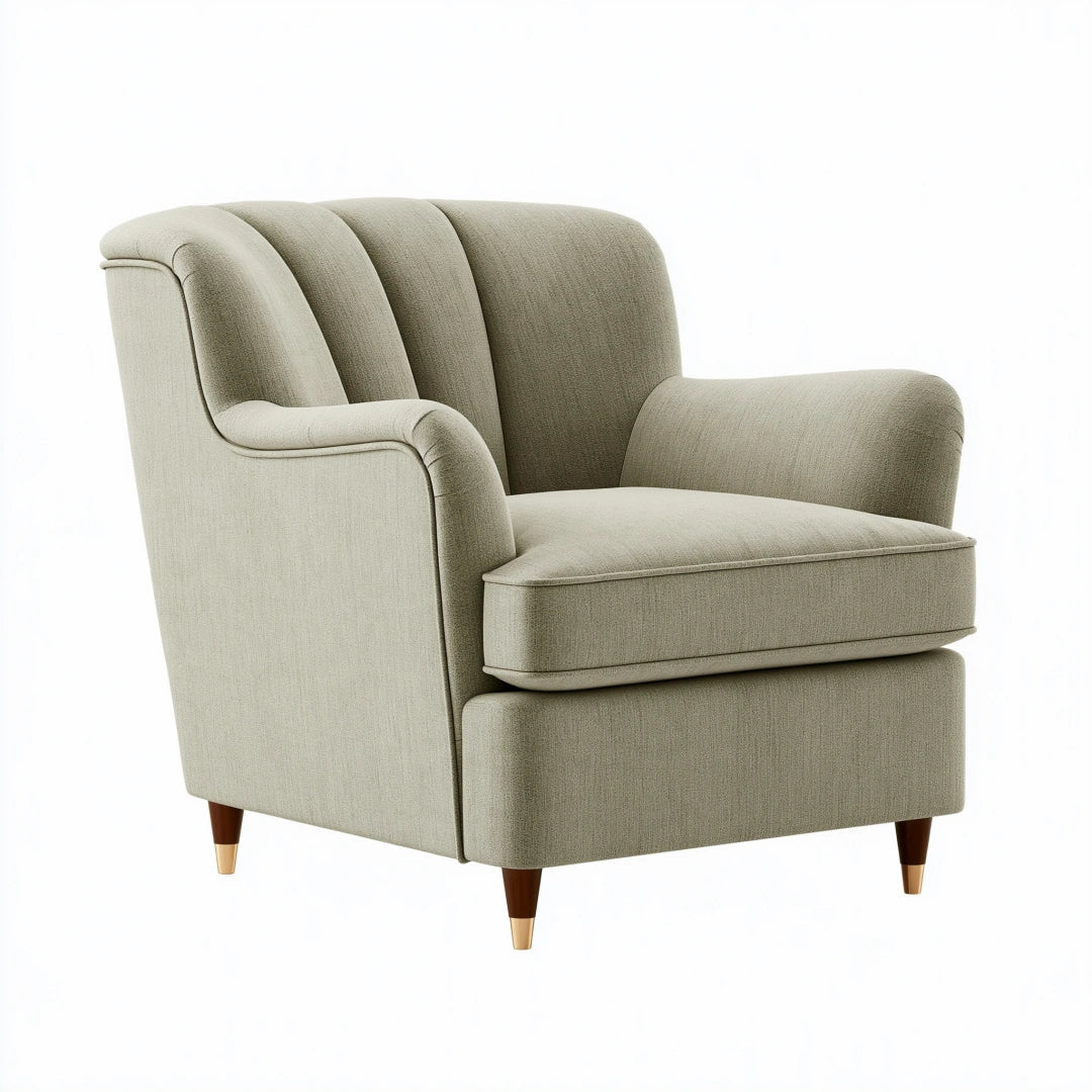 Polstersessel 88 x 90 x 94 cm Stoff Beige - gepolsterter Wohnsessel mit Holzfüßen
