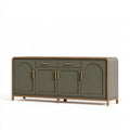 Sideboard 160 x 45 x 85 cm Holz Grün - Stauraumschrank mit 4 Türen und 2 Schubladen