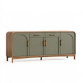 Sideboard 160 x 40 x 85 cm aus Holzwerkstoff Grün Braun - Modernes Stauraummöbel mit 4 Türen und 2 Schubladen