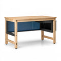 Werkbank 120 x 60 x 90 cm Holz Metall Natur/Schwarz mit Lochwand und Schublade