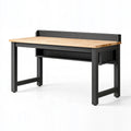 Werkbank 160 x 70 x 95 cm aus Holz und Stahl in Natur/Schwarz - Industriestil mit Lochwand